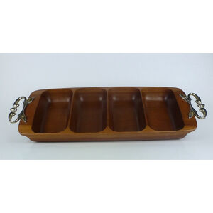 Vintage Kromex Rosewood Divided Serving Tray